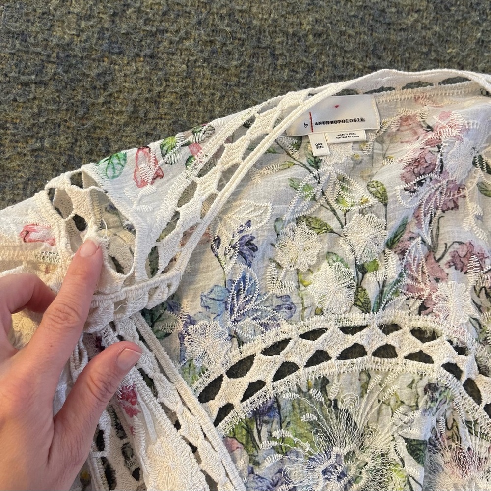 Anthropologie cape duster one size embroidered - Picture 5 of 6